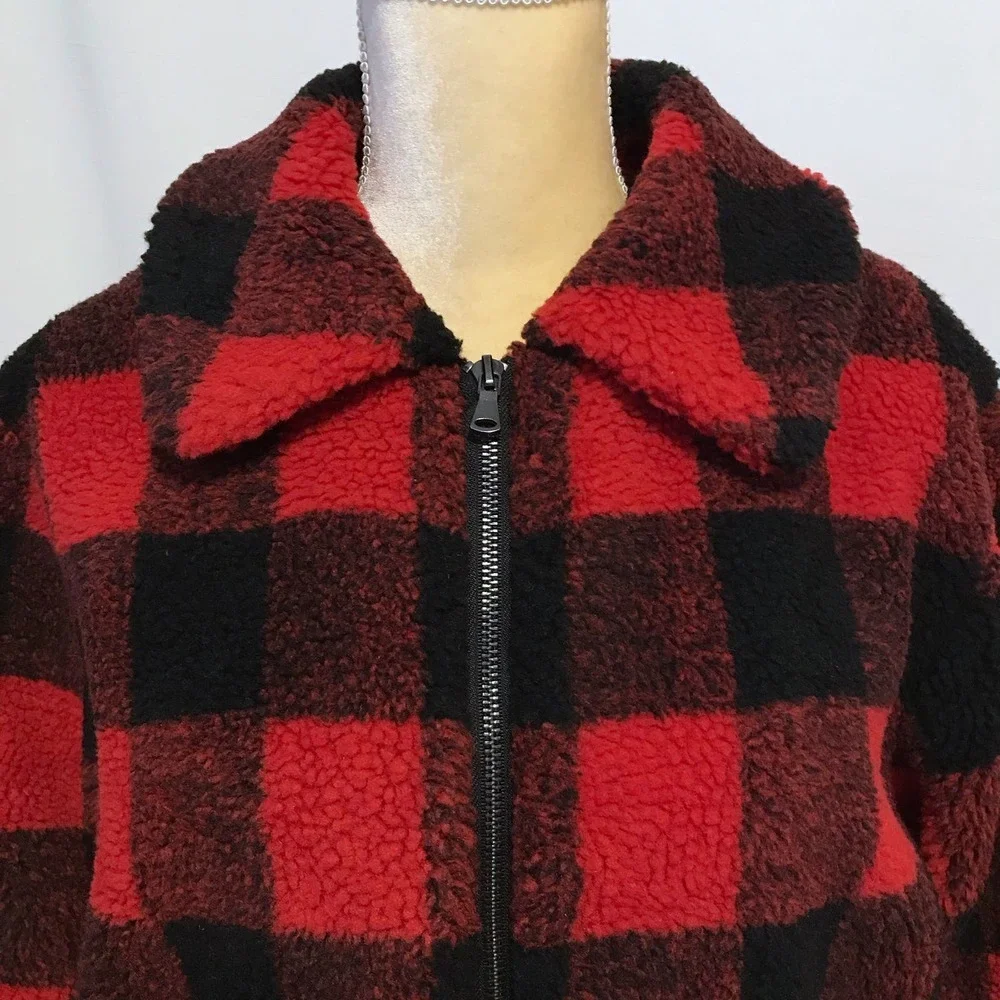 Elodie NWT Buffalo Plaid Sherpa Jacket Women S